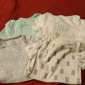 Set of 4 Cloud Island onesies